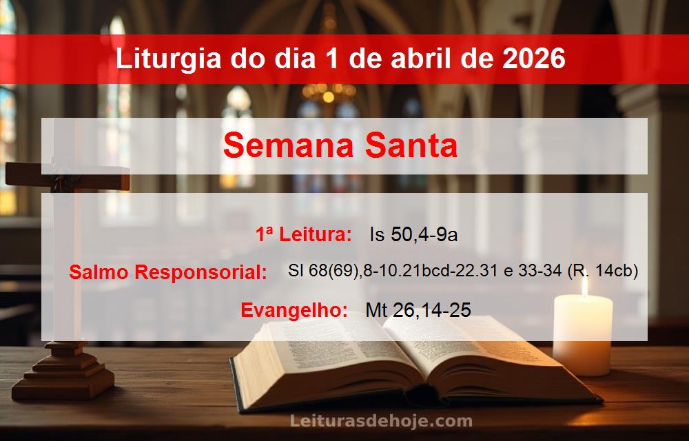 Liturgia do dia  1 de abril de 2026