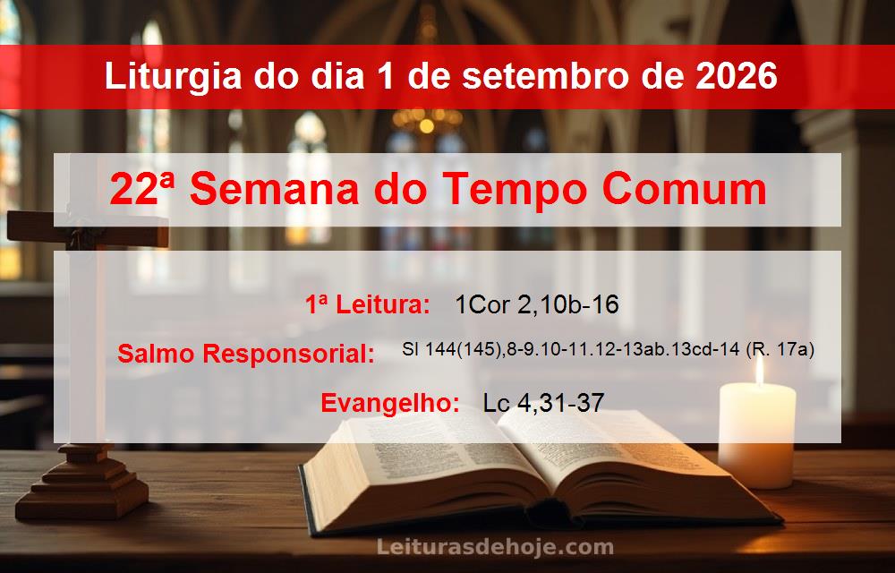 Liturgia do dia  1 de setembro de 2026