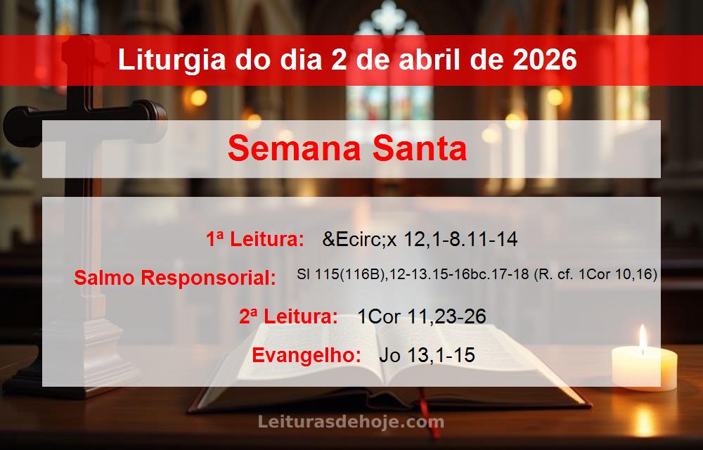 Liturgia do dia  2 de abril de 2026
