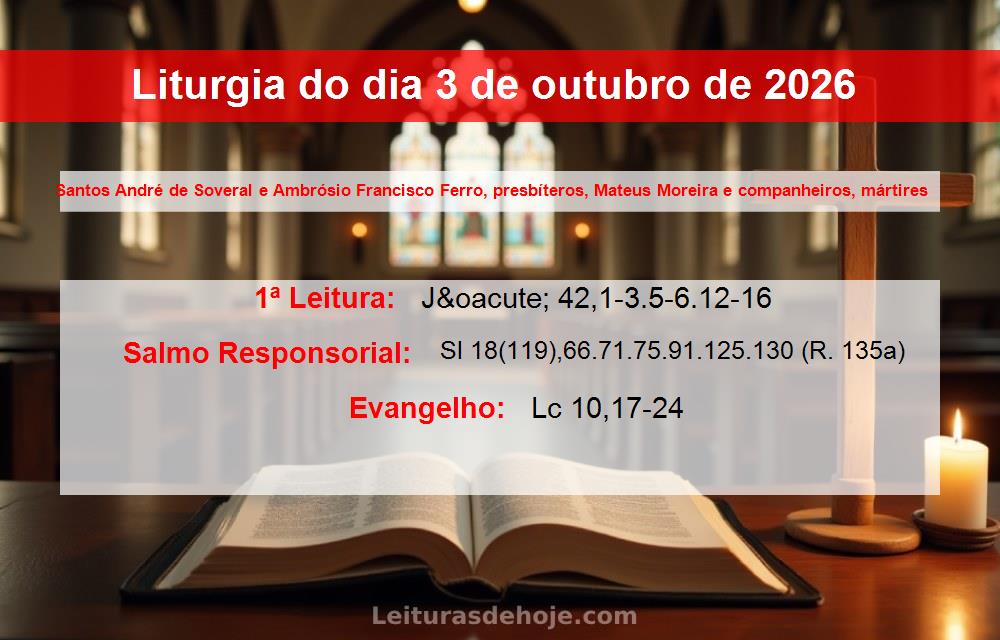 Liturgia do dia  3 de outubro de 2026
