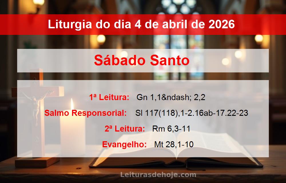 Liturgia do dia  4 de abril de 2026