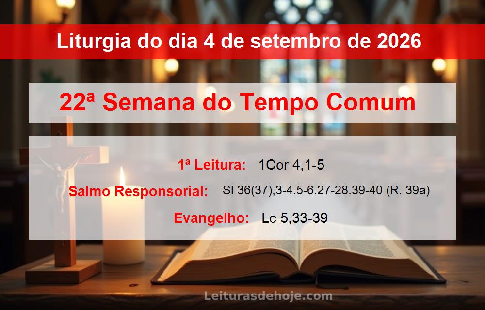 Liturgia do dia  4 de setembro de 2026
