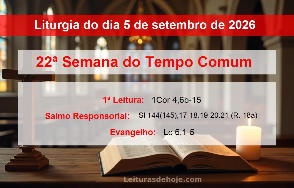 Liturgia do dia  5 de setembro de 2026
