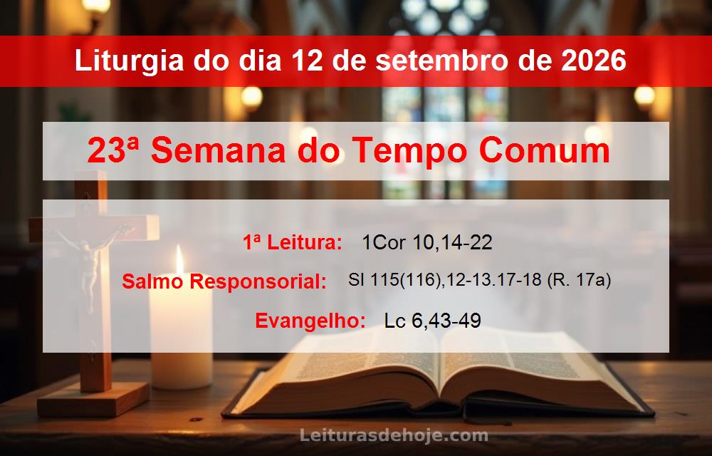 Liturgia do dia  12 de setembro de 2026