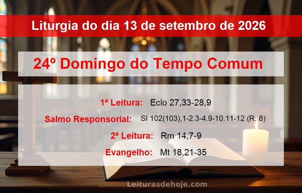 Liturgia do dia  13 de setembro de 2026
