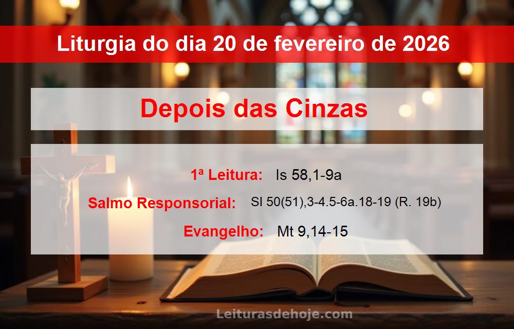 Liturgia do dia  20 de fevereiro de 2026