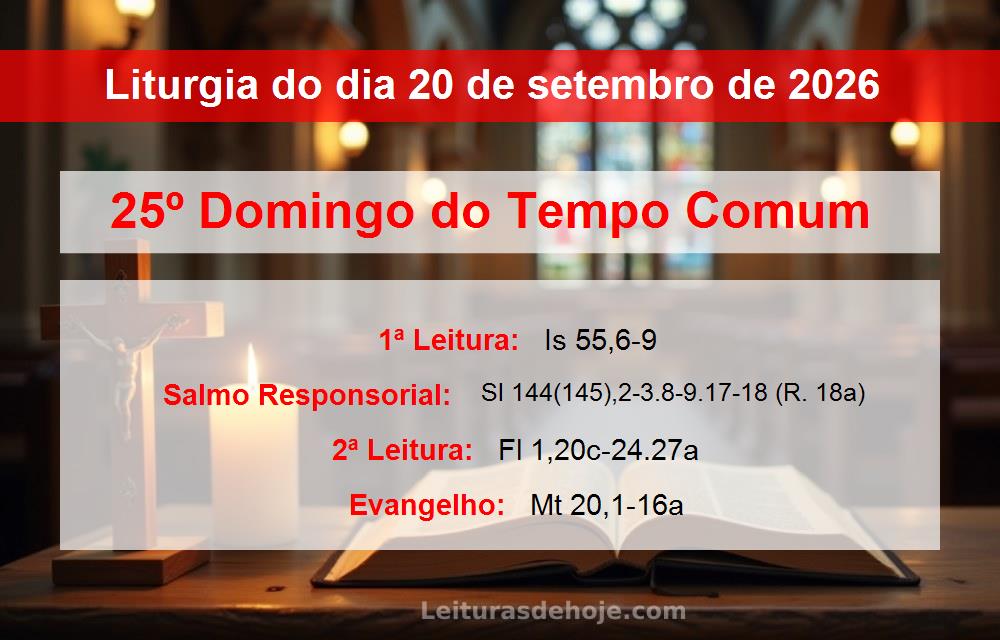 Liturgia do dia  20 de setembro de 2026