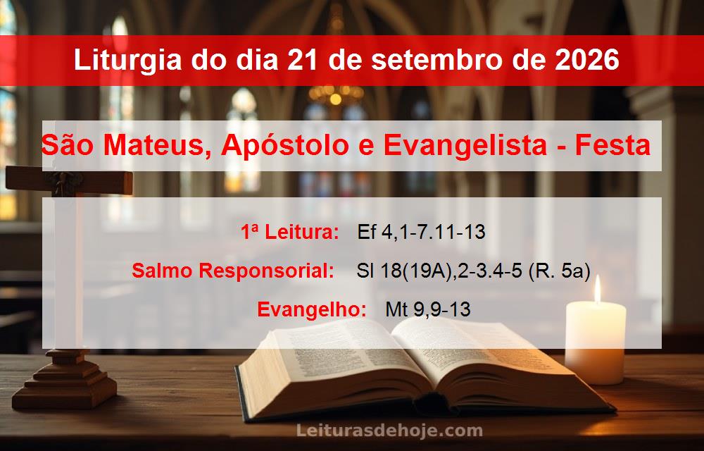 Liturgia do dia  21 de setembro de 2026