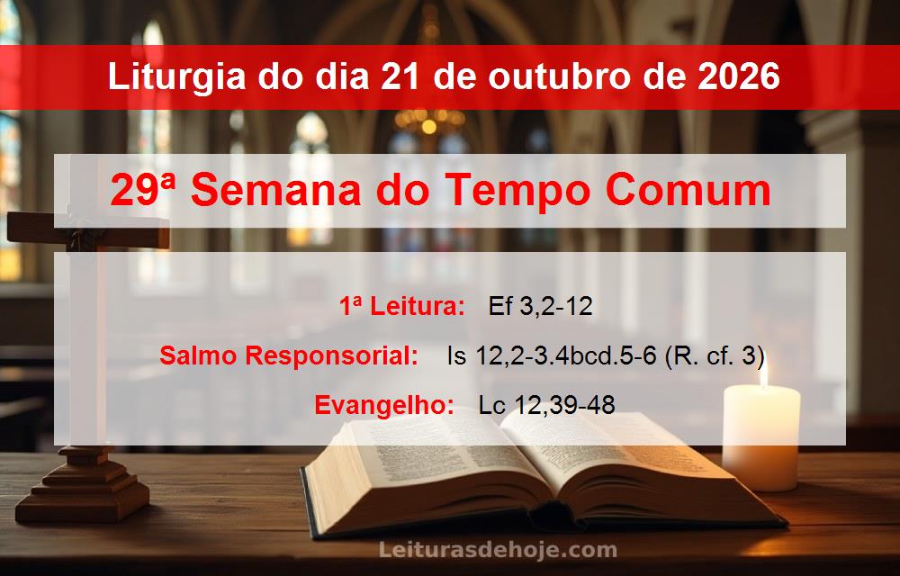 Liturgia do dia  21 de outubro de 2026