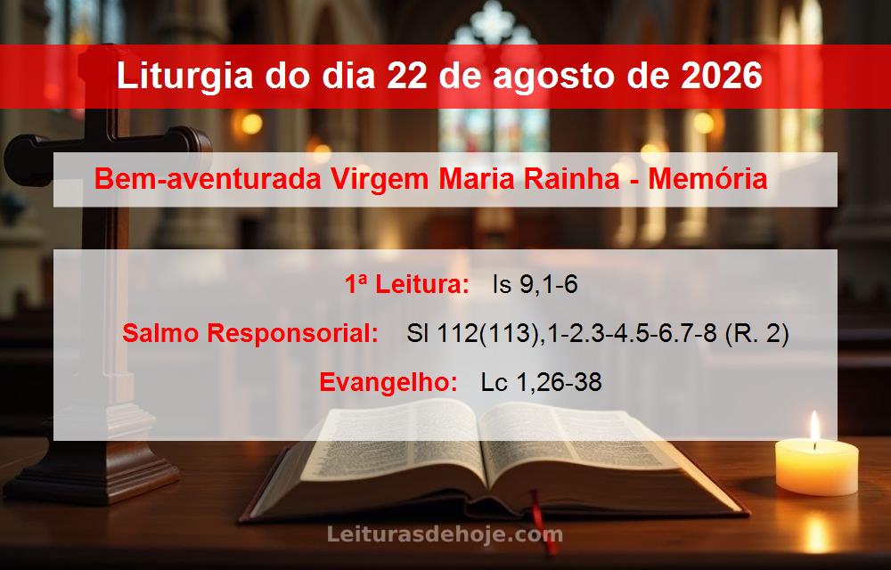 Liturgia do dia  22 de agosto de 2026