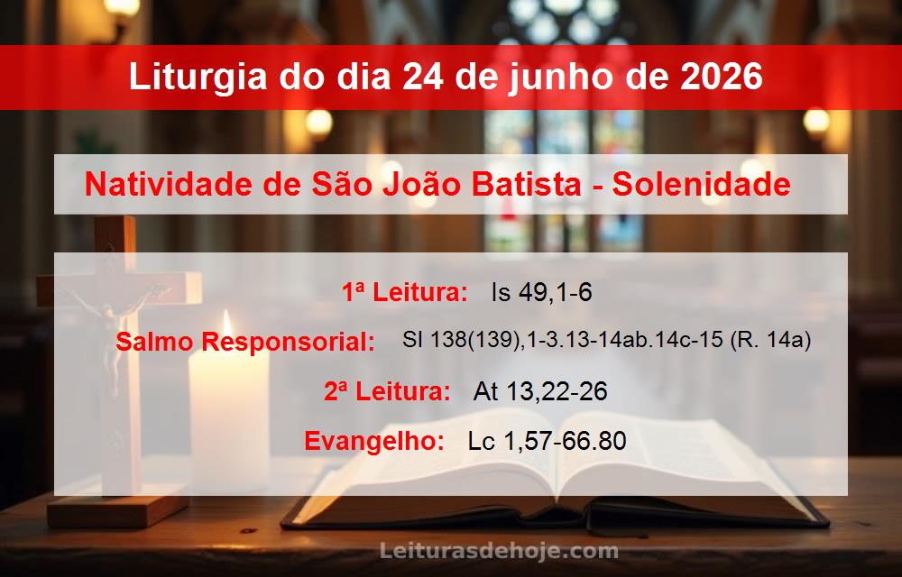 Liturgia do dia  24 de junho de 2026
