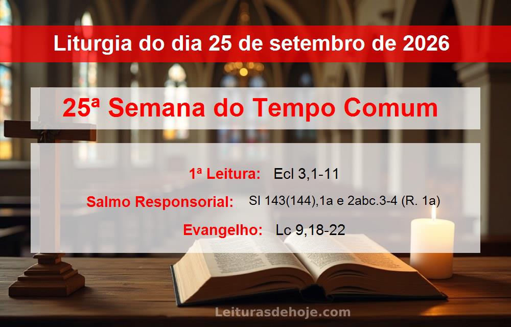 Liturgia do dia  25 de setembro de 2026