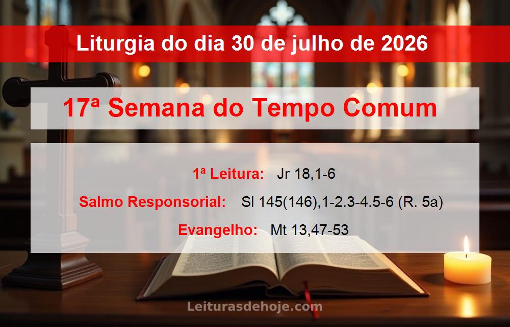 Liturgia do dia  30 de julho de 2026