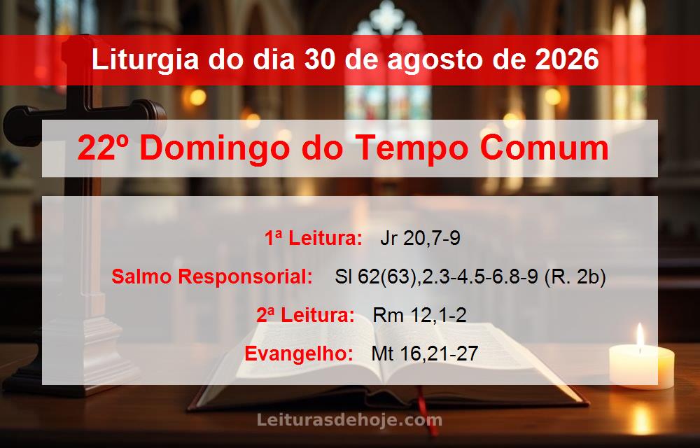 Liturgia do dia  30 de agosto de 2026