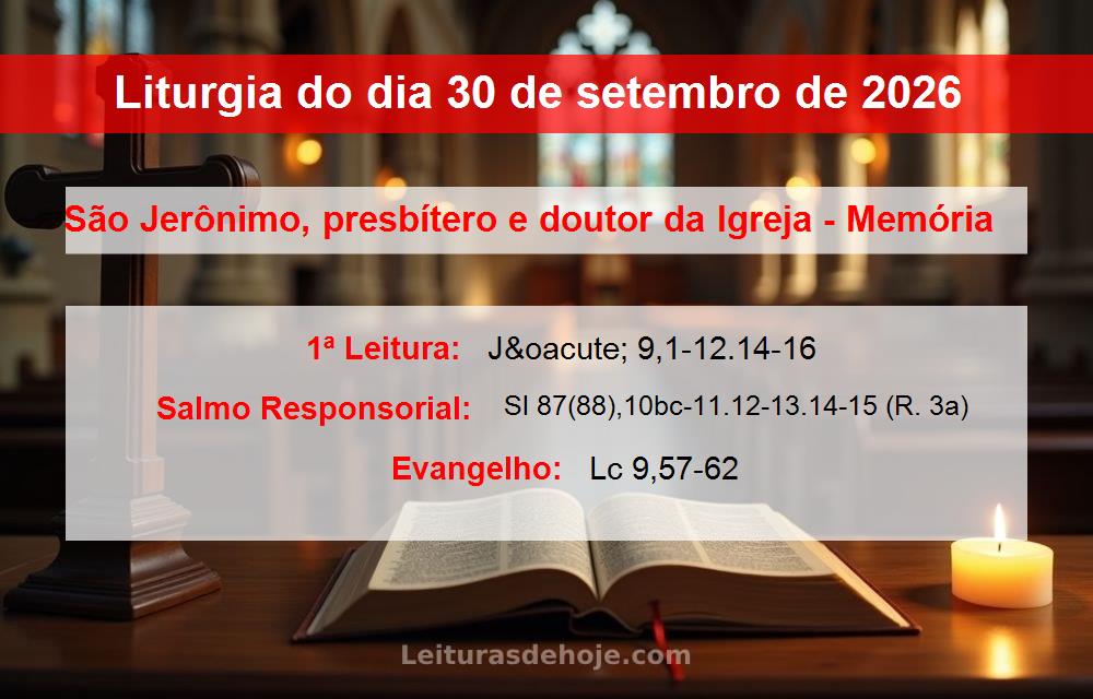 Liturgia do dia  30 de setembro de 2026